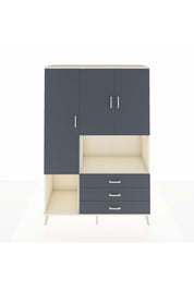 Hyperion Dolap 6 Raflı 3 Çekmeceli 3 Kapaklı 132x44x195 Aytaşı-Antrasit/Antrasit