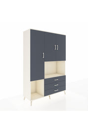 Hyperion Dolap 6 Raflı 3 Çekmeceli 3 Kapaklı 132x44x195 Aytaşı-Antrasit/Antrasit