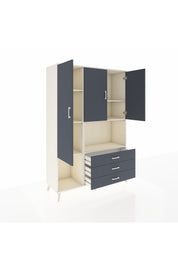 Hyperion Dolap 6 Raflı 3 Çekmeceli 3 Kapaklı 132x44x195 Aytaşı-Antrasit/Antrasit