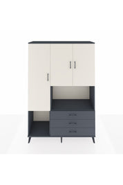 Hyperion Dolap 6 Raflı 3 Çekmeceli 3 Kapaklı 132x44x195 Antrasit-Aytaşı/Antrasit