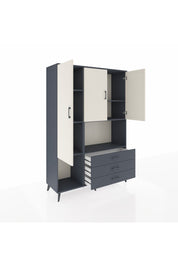 Hyperion Dolap 6 Raflı 3 Çekmeceli 3 Kapaklı 132x44x195 Antrasit-Aytaşı/Antrasit