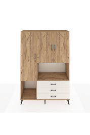 Hyperion Dolap 6 Raflı 3 Çekmeceli 3 Kapaklı 132x44x195 Çam-Çam/Aytaşı