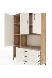 Hyperion Dolap 6 Raflı 3 Çekmeceli 3 Kapaklı 132x44x195 Çam-Aytaşı/Aytaşı