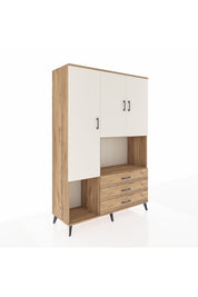 Hyperion Dolap 6 Raflı 3 Çekmeceli 3 Kapaklı 132x44x195 Çam-Aytaşı/Çam