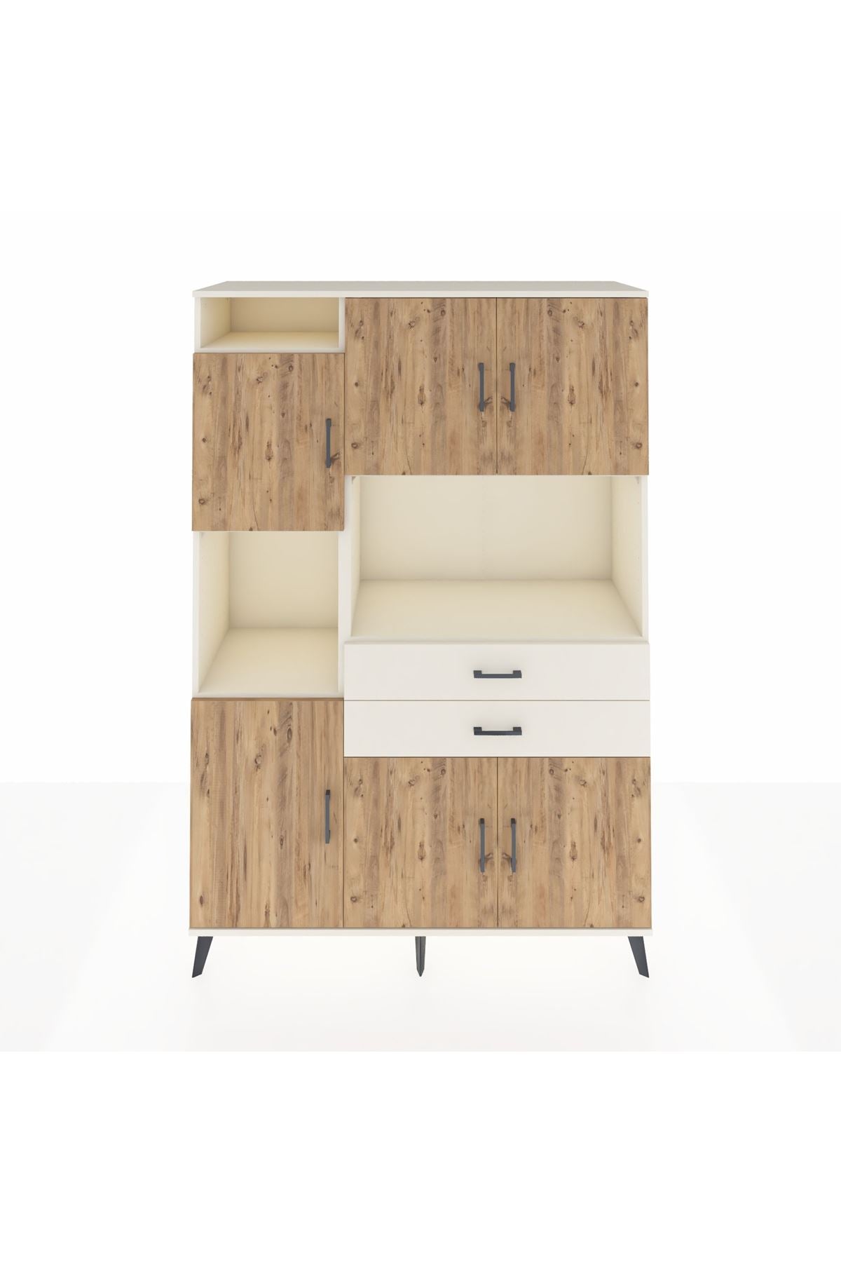 Hyperion Dolap 8 Raflı 2 Çekmeceli 6 Kapaklı 132x44x195 Aytaşı-Çam/Aytaşı