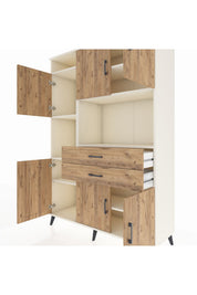 Hyperion Dolap 8 Raflı 2 Çekmeceli 6 Kapaklı 132x44x195 Aytaşı-Çam/Çam