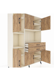 Hyperion Dolap 8 Raflı 2 Çekmeceli 6 Kapaklı 132x44x195 Aytaşı-Çam/Çam