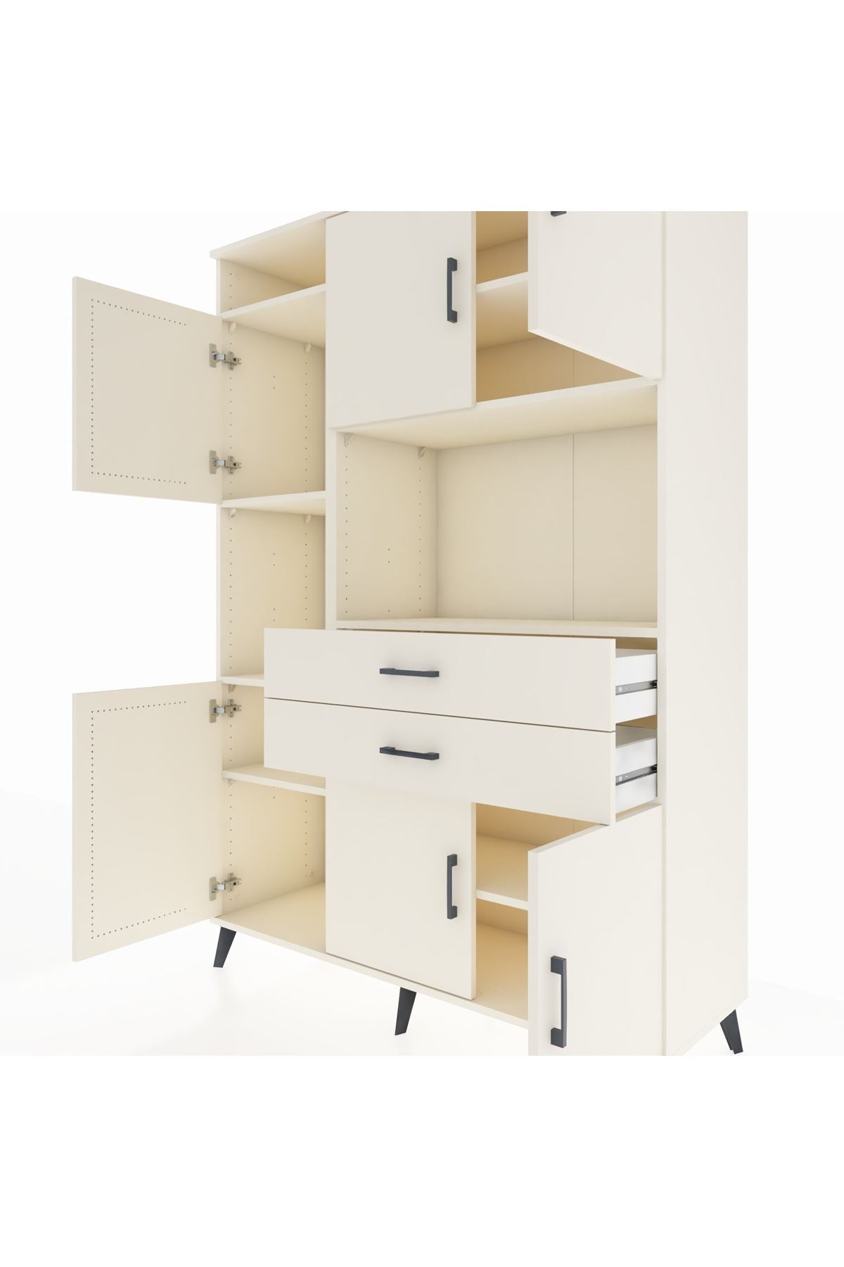 Hyperion Dolap 8 Raflı 2 Çekmeceli 6 Kapaklı 132x44x195 Aytaşı-Aytaşı/Aytaşı