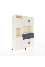 Hyperion Dolap 8 Raflı 2 Çekmeceli 6 Kapaklı 132x44x195 Aytaşı-Aytaşı/Antrasit