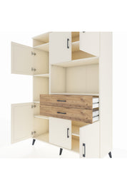 Hyperion Dolap 8 Raflı 2 Çekmeceli 6 Kapaklı 132x44x195 Aytaşı-Aytaşı/Çam