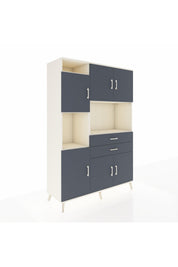 Hyperion Dolap 8 Raflı 2 Çekmeceli 6 Kapaklı 132x44x195 Aytaşı-Antrasit/Antrasit