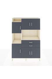 Hyperion Dolap 8 Raflı 2 Çekmeceli 6 Kapaklı 132x44x195 Aytaşı-Antrasit/Antrasit