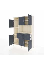 Hyperion Dolap 8 Raflı 2 Çekmeceli 6 Kapaklı 132x44x195 Aytaşı-Antrasit/Antrasit