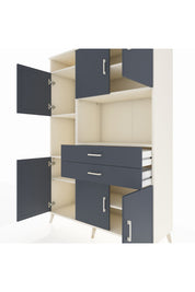 Hyperion Dolap 8 Raflı 2 Çekmeceli 6 Kapaklı 132x44x195 Aytaşı-Antrasit/Antrasit