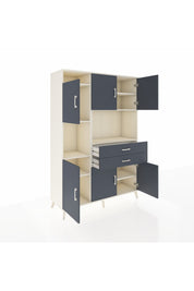 Hyperion Dolap 8 Raflı 2 Çekmeceli 6 Kapaklı 132x44x195 Aytaşı-Antrasit/Antrasit