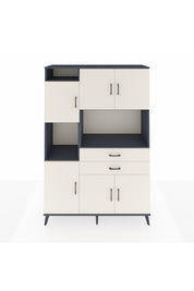 Hyperion Dolap 8 Raflı 2 Çekmeceli 6 Kapaklı 132x44x195 Antrasit-Aytaşı/Aytaşı