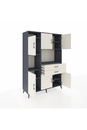 Hyperion Dolap 8 Raflı 2 Çekmeceli 6 Kapaklı 132x44x195 Antrasit-Aytaşı/Aytaşı