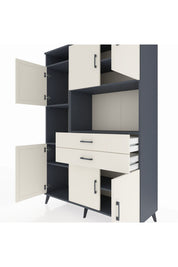 Hyperion Dolap 8 Raflı 2 Çekmeceli 6 Kapaklı 132x44x195 Antrasit-Aytaşı/Aytaşı