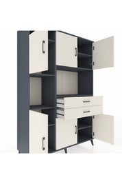 Hyperion Dolap 8 Raflı 2 Çekmeceli 6 Kapaklı 132x44x195 Antrasit-Aytaşı/Aytaşı