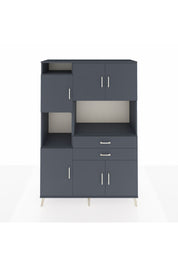 Hyperion Dolap 8 Raflı 2 Çekmeceli 6 Kapaklı 132x44x195 Antrasit-Antrasit/Antrasit