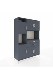 Hyperion Dolap 8 Raflı 2 Çekmeceli 6 Kapaklı 132x44x195 Antrasit-Antrasit/Antrasit