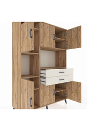 Hyperion Dolap 8 Raflı 2 Çekmeceli 6 Kapaklı 132x44x195 Çam-Çam/Aytaşı