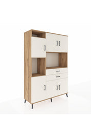 Hyperion Dolap 8 Raflı 2 Çekmeceli 6 Kapaklı 132x44x195 Çam-Aytaşı/Aytaşı