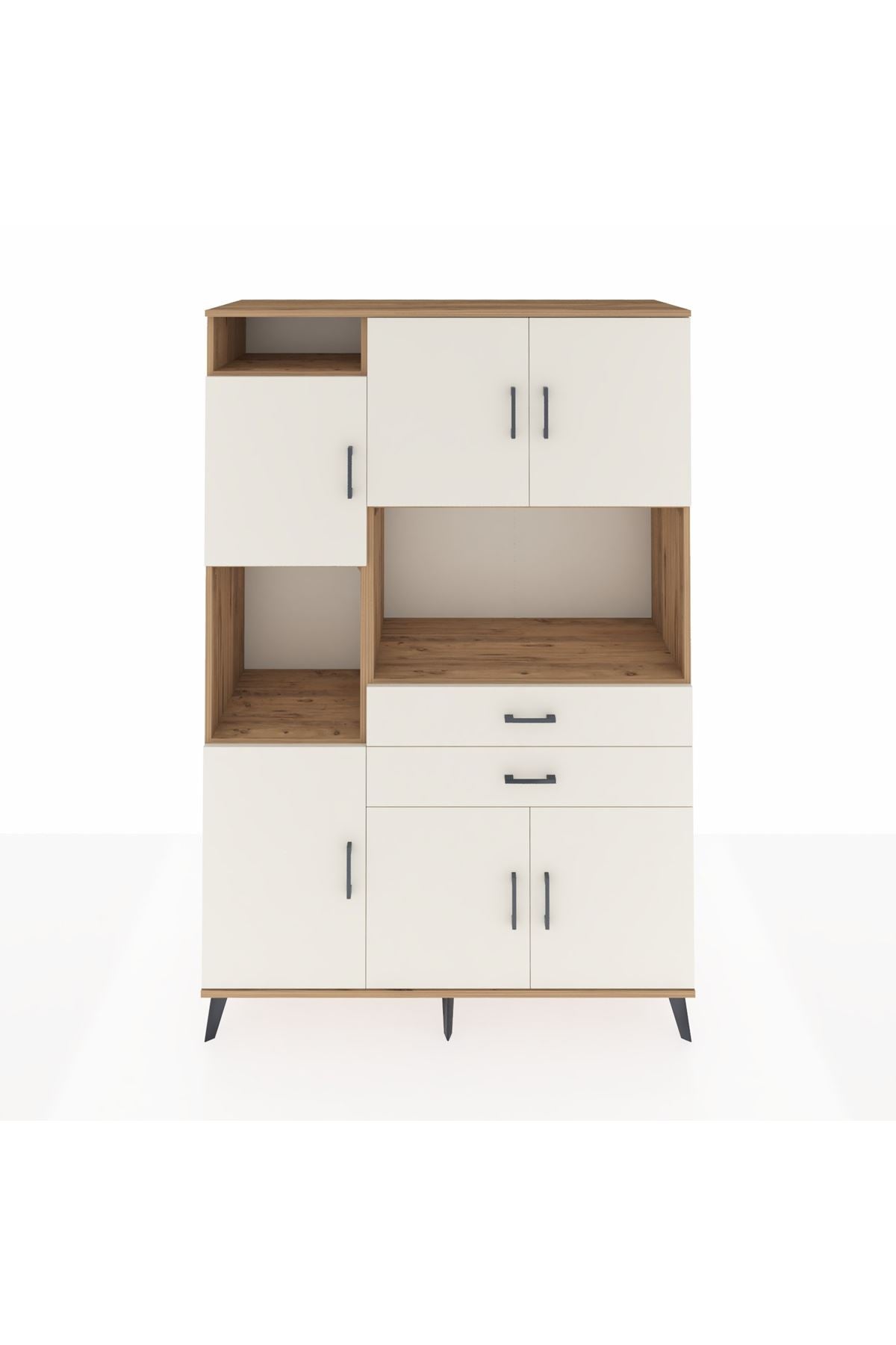 Hyperion Dolap 8 Raflı 2 Çekmeceli 6 Kapaklı 132x44x195 Çam-Aytaşı/Aytaşı