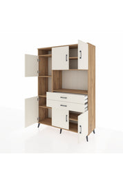 Hyperion Dolap 8 Raflı 2 Çekmeceli 6 Kapaklı 132x44x195 Çam-Aytaşı/Aytaşı