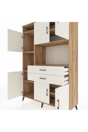 Hyperion Dolap 8 Raflı 2 Çekmeceli 6 Kapaklı 132x44x195 Çam-Aytaşı/Aytaşı