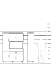 Hyperion Dolap 8 Raflı 2 Çekmeceli 6 Kapaklı 132x44x195 Çam-Aytaşı/Aytaşı