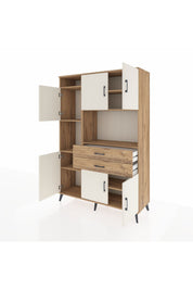Hyperion Dolap 8 Raflı 2 Çekmeceli 6 Kapaklı 132x44x195 Çam-Aytaşı/Çam