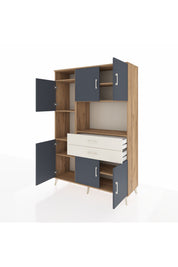 Hyperion Dolap 8 Raflı 2 Çekmeceli 6 Kapaklı 132x44x195 Çam-Antrasit/Aytaşı