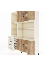 Hyperion Dolap 8 Raflı 4 Çekmeceli 4 Kapaklı 132x44x195 Aytaşı-Çam/Aytaşı