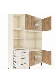 Hyperion Dolap 8 Raflı 4 Çekmeceli 4 Kapaklı 132x44x195 Aytaşı-Çam/Aytaşı