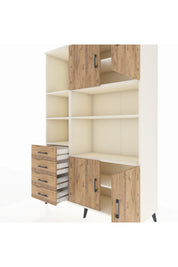 Hyperion Dolap 8 Raflı 4 Çekmeceli 4 Kapaklı 132x44x195 Aytaşı-Çam/Çam