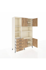 Hyperion Dolap 8 Raflı 4 Çekmeceli 4 Kapaklı 132x44x195 Aytaşı-Çam/Çam