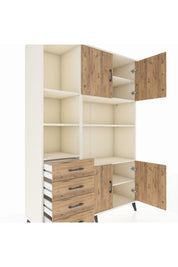 Hyperion Dolap 8 Raflı 4 Çekmeceli 4 Kapaklı 132x44x195 Aytaşı-Çam/Çam
