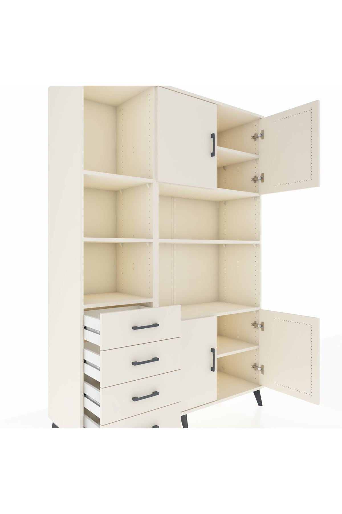 Hyperion Dolap 8 Raflı 4 Çekmeceli 4 Kapaklı 132x44x195 Aytaşı-Aytaşı/Aytaşı