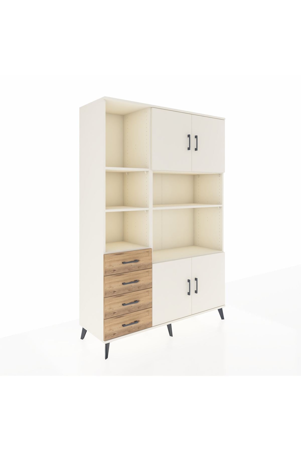 Hyperion Dolap 8 Raflı 4 Çekmeceli 4 Kapaklı 132x44x195 Aytaşı-Aytaşı/Çam