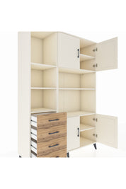 Hyperion Dolap 8 Raflı 4 Çekmeceli 4 Kapaklı 132x44x195 Aytaşı-Aytaşı/Çam