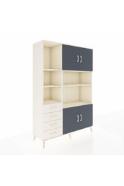 Hyperion Dolap 8 Raflı 4 Çekmeceli 4 Kapaklı 132x44x195 Aytaşı-Antrasit/Aytaşı