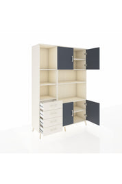 Hyperion Dolap 8 Raflı 4 Çekmeceli 4 Kapaklı 132x44x195 Aytaşı-Antrasit/Aytaşı
