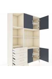 Hyperion Dolap 8 Raflı 4 Çekmeceli 4 Kapaklı 132x44x195 Aytaşı-Antrasit/Aytaşı