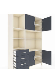Hyperion Dolap 8 Raflı 4 Çekmeceli 4 Kapaklı 132x44x195 Aytaşı-Antrasit/Antrasit