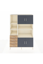 Hyperion Dolap 8 Raflı 4 Çekmeceli 4 Kapaklı 132x44x195 Aytaşı-Antrasit/Çam