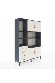 Hyperion Dolap 8 Raflı 4 Çekmeceli 4 Kapaklı 132x44x195 Antrasit-Aytaşı/Aytaşı