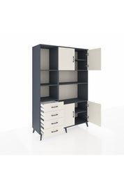 Hyperion Dolap 8 Raflı 4 Çekmeceli 4 Kapaklı 132x44x195 Antrasit-Aytaşı/Aytaşı