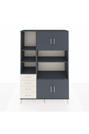 Hyperion Dolap 8 Raflı 4 Çekmeceli 4 Kapaklı 132x44x195 Antrasit-Antrasit/Aytaşı