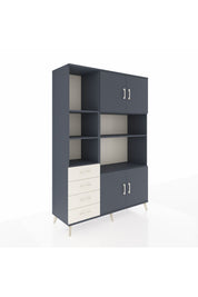 Hyperion Dolap 8 Raflı 4 Çekmeceli 4 Kapaklı 132x44x195 Antrasit-Antrasit/Aytaşı